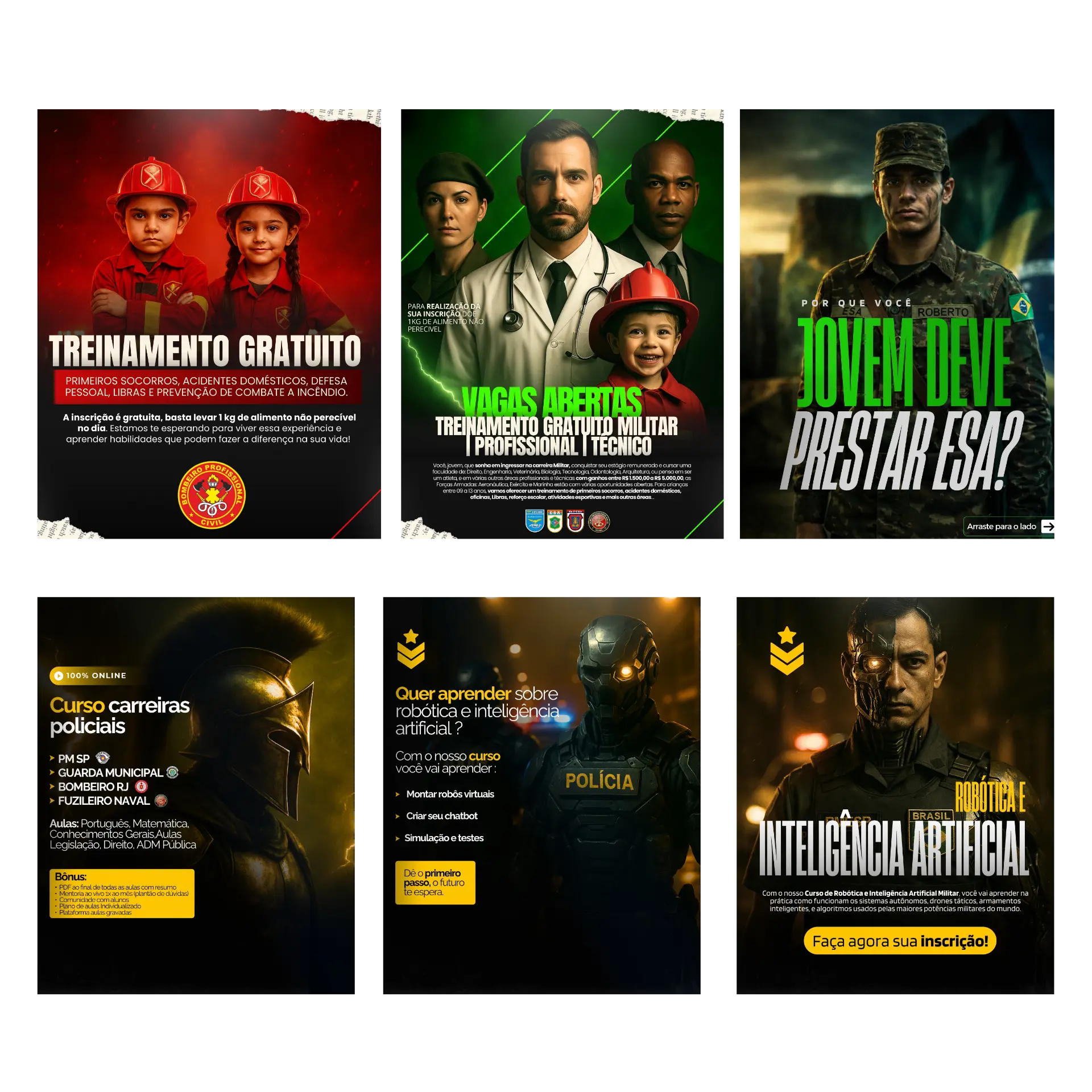 Montagem completa de Cursos, formação & carreiras